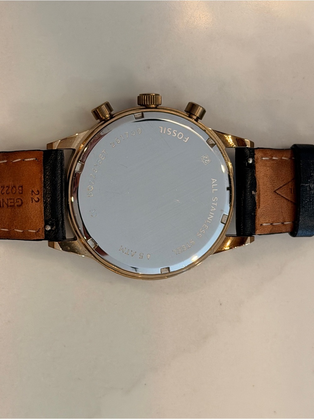 Set of 3 different men’s Fossil watches with leather Straps - Picture 2 of 7